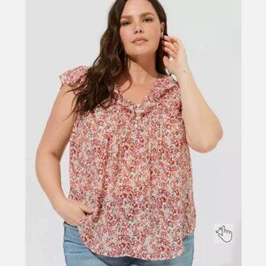 Torrid Floral Flutter Sleeve Blouse 3X
